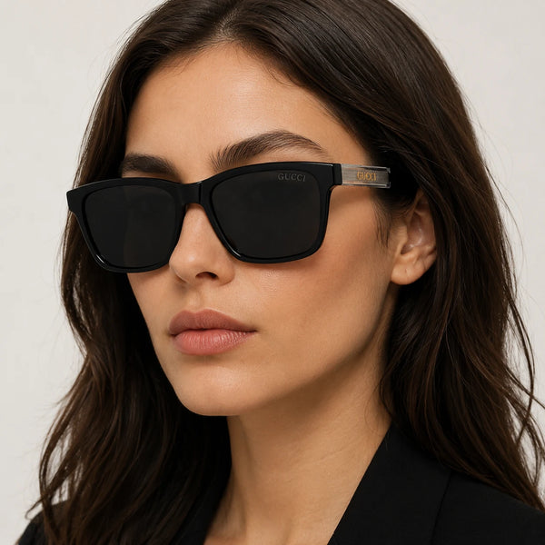 Gucci CA5051 Square Black Sunglasses — Women Luxury Eyewear UAE